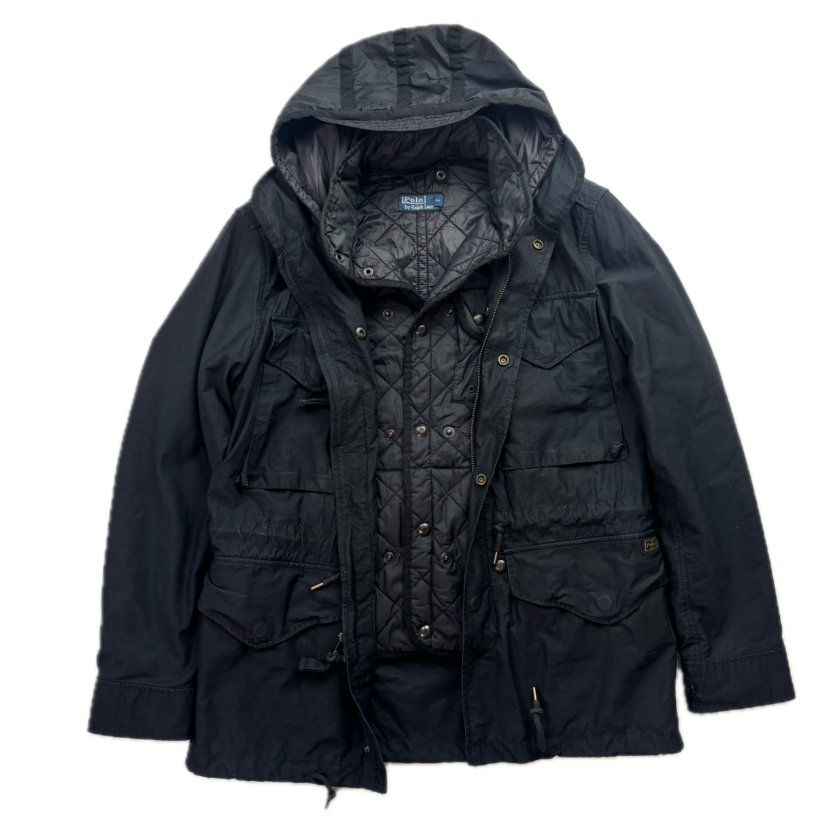 Polo Ralph Lauren 2 in 1 Black Utility Jacket with Quilted Liner - S