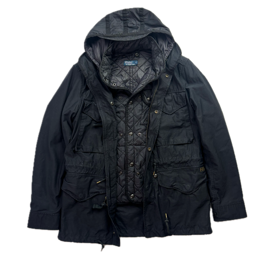 Polo Ralph Lauren 2 in 1 Black Utility Jacket with Quilted Liner - S
