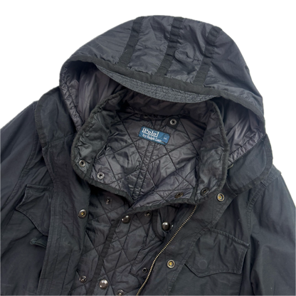 Polo Ralph Lauren 2 in 1 Black Utility Jacket with Quilted Liner - S