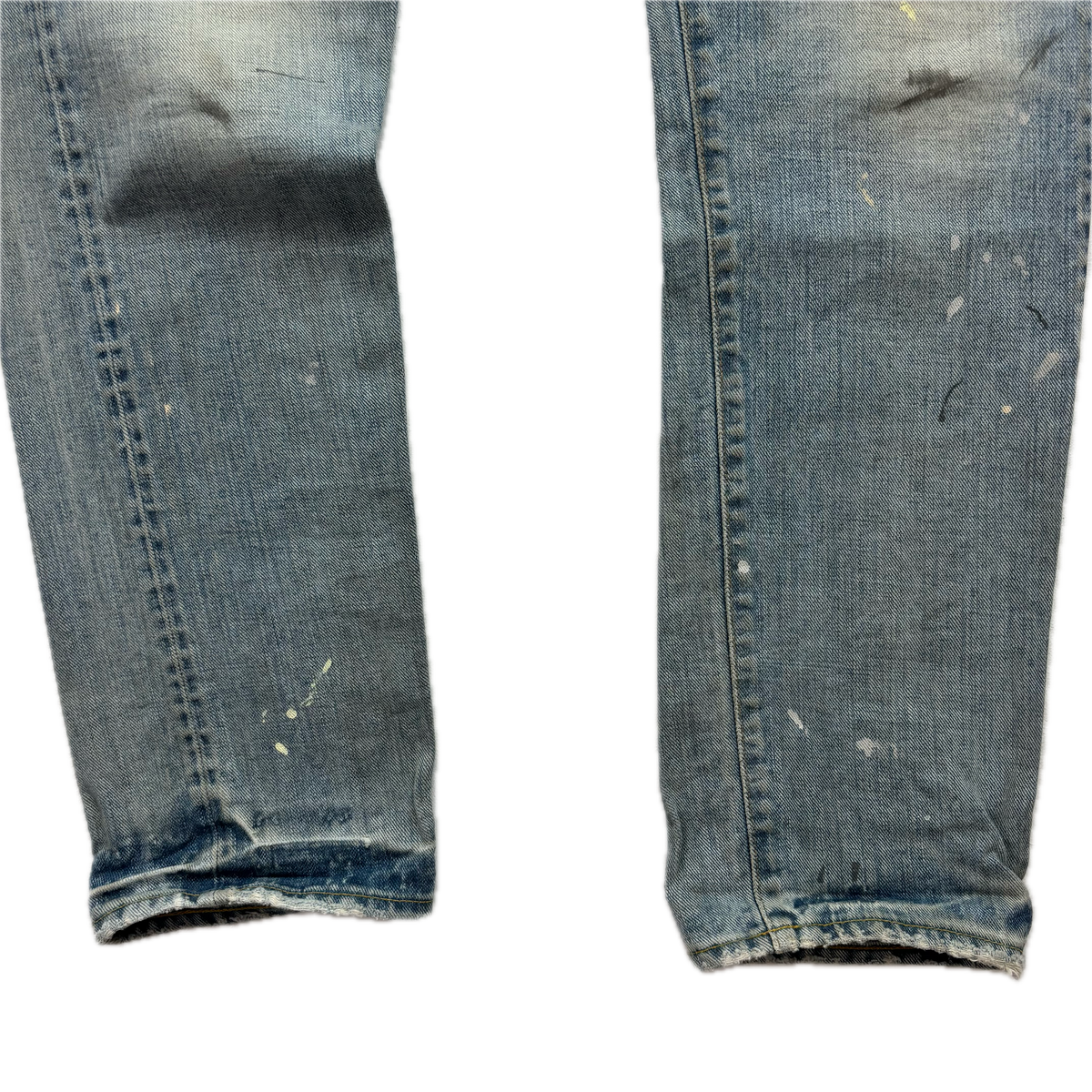 RRL Ralph Lauren Blue Jeans Paint Splatter Slim Narrow Denim - 32x32