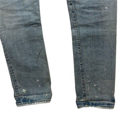 RRL Ralph Lauren Blue Jeans Paint Splatter Slim Narrow Denim - 32x32