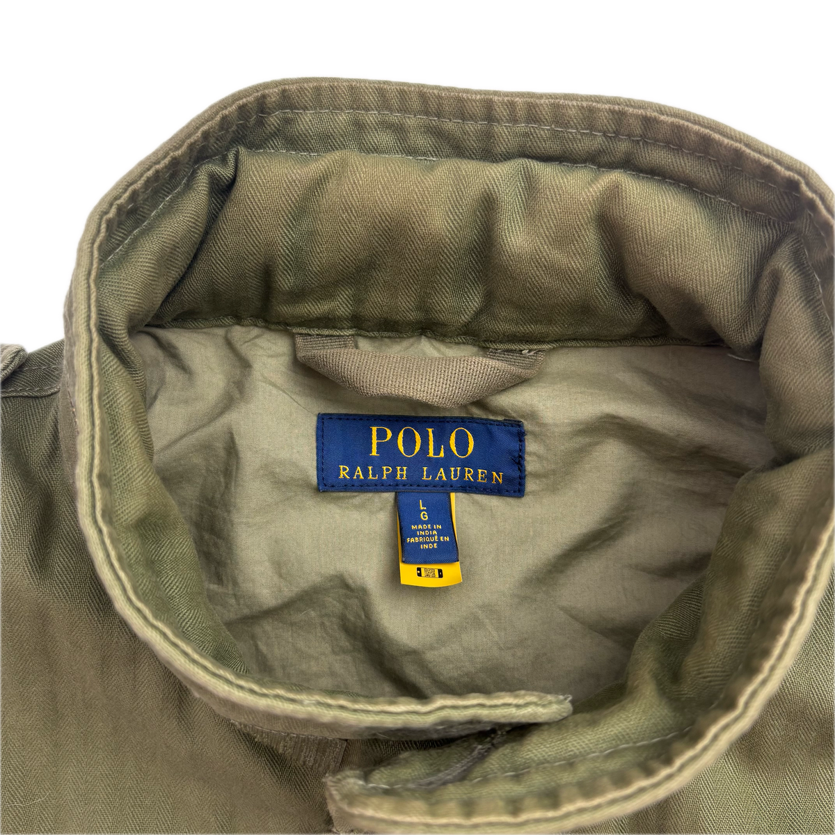 Polo Ralph Lauren Green Military Army Patches Field Parka Jacket  - L