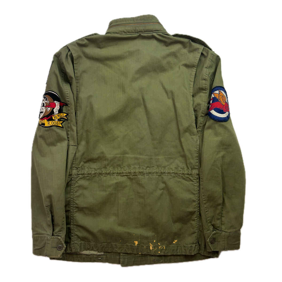 Polo Ralph Lauren Green Military Army Patches Field Parka Jacket  - L