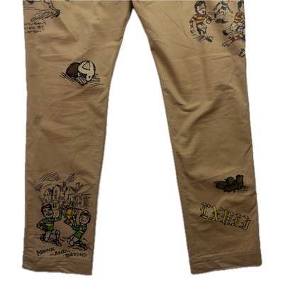 Polo Ralph Lauren Rugby Graphic Print Tan Stretch Slim Fit Chinos - 34x32