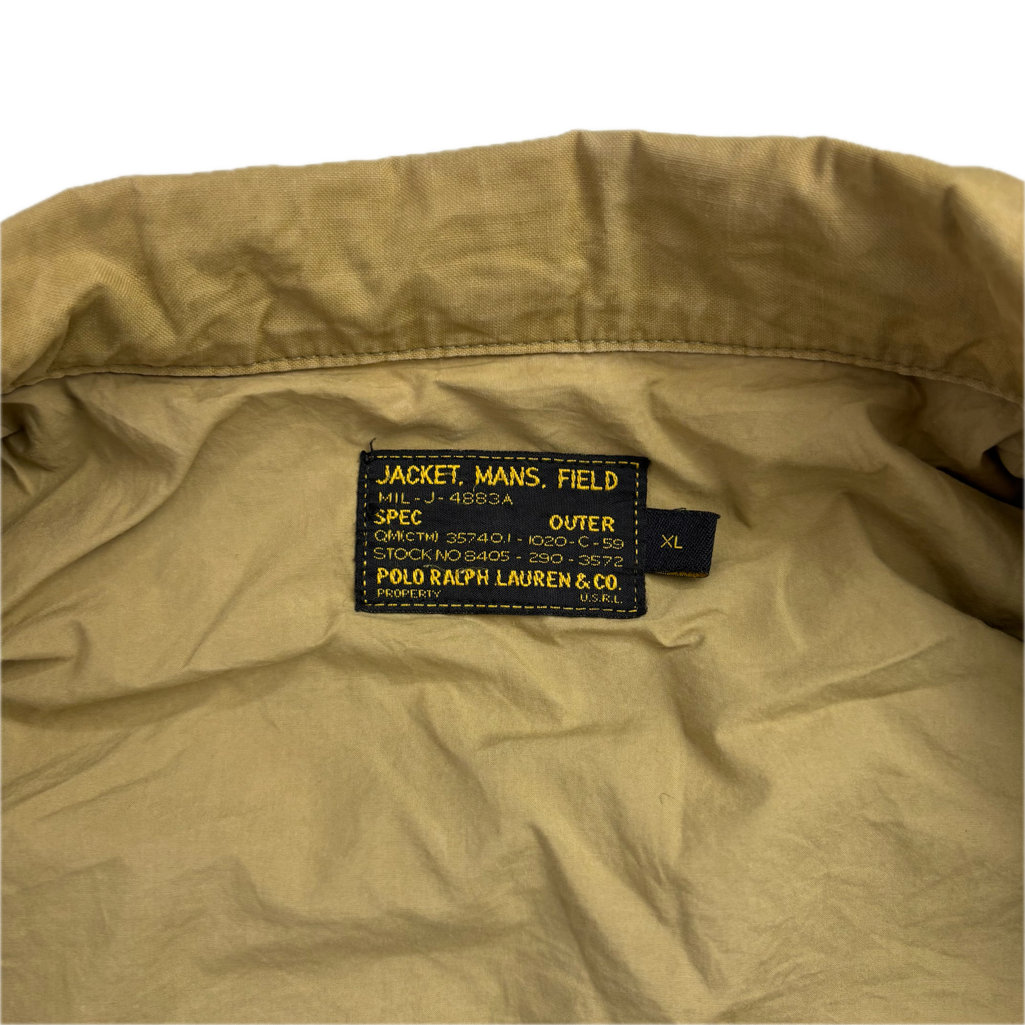 Polo Ralph Lauren Khaki Tan Army Military Field Jacket - XL