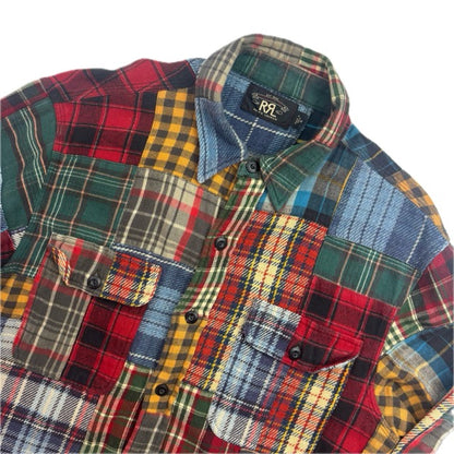 RRL Patchwork Plaid Brushed Plaid Shirt (Cotton) - M