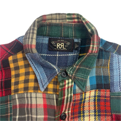 RRL Patchwork Plaid Brushed Plaid Shirt (Cotton) - M