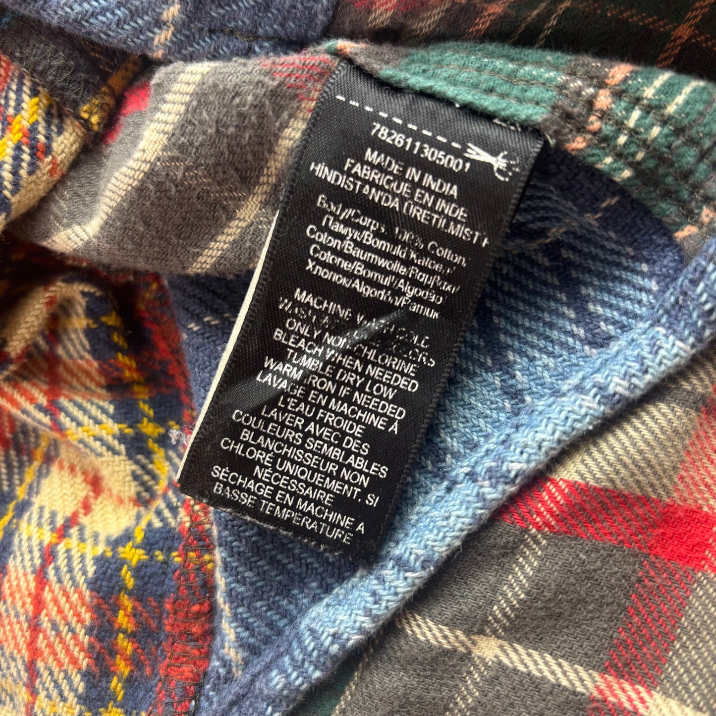 RRL Patchwork Plaid Brushed Plaid Shirt (Cotton) - M
