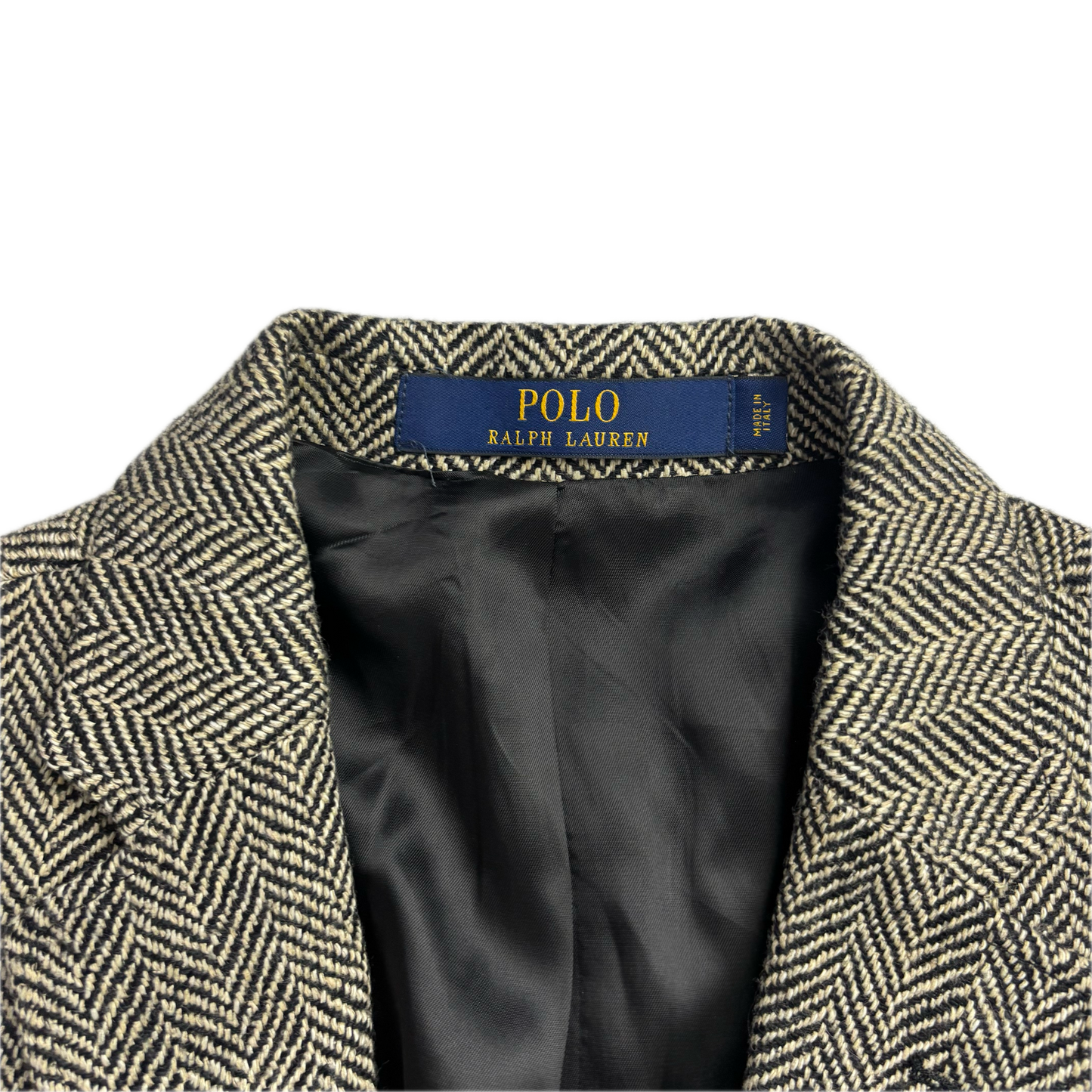 Polo Ralph Lauren Grey Herringbone Blazer Sports Coat (Linen Silk Wool) - 42R