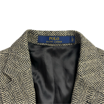 Polo Ralph Lauren Grey Herringbone Blazer Sports Coat (Linen Silk Wool) - 42R
