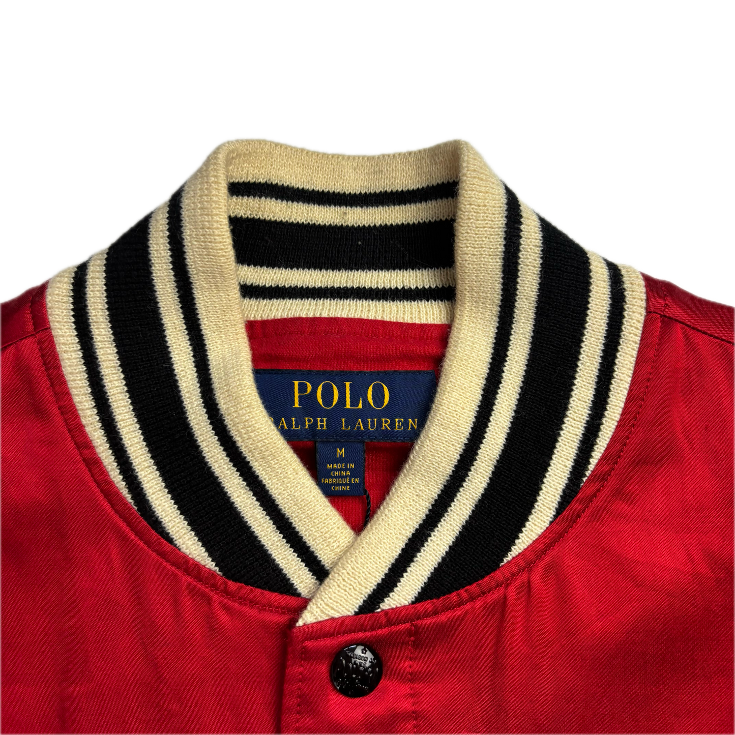 Polo Ralph Lauren Red Satin Varsity Tiger Letterman Jacket - M
