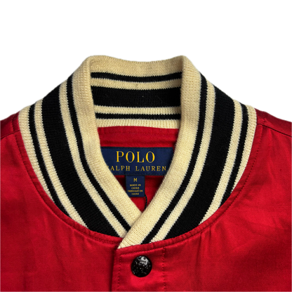 Polo Ralph Lauren Red Satin Varsity Tiger Letterman Jacket - M