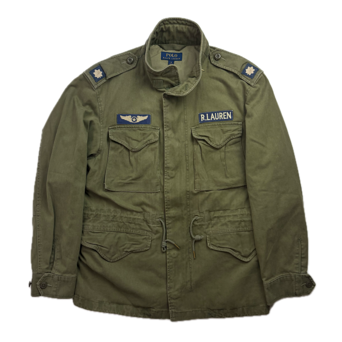 Polo Ralph Lauren Green Military Army Patches Parka Jacket  - M