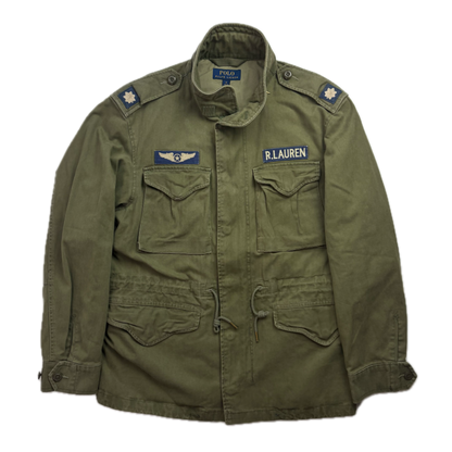 Polo Ralph Lauren Green Military Army Patches Parka Jacket  - M