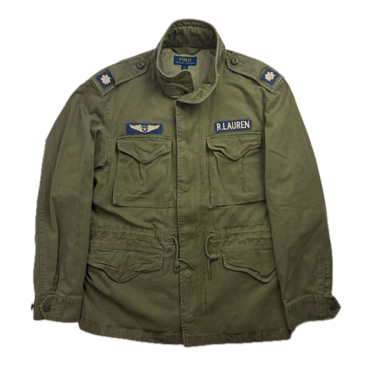 Polo Ralph Lauren Green Military Army Patches Parka Jacket  - M