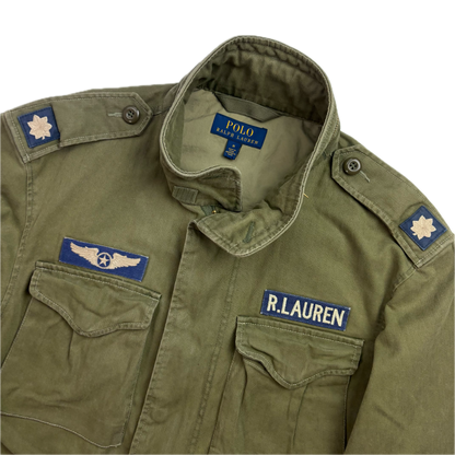 Polo Ralph Lauren Green Military Army Patches Parka Jacket  - M