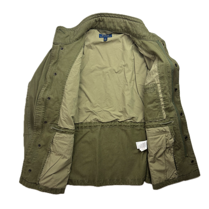 Polo Ralph Lauren Green Military Army Patches Parka Jacket  - M