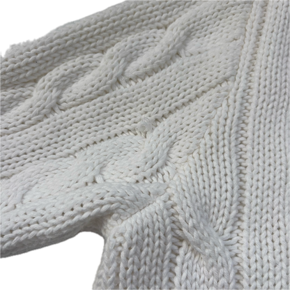 Polo Ralph Lauren Lion Crest Ivory Cricket Jumper Cableknit (Cotton)- M