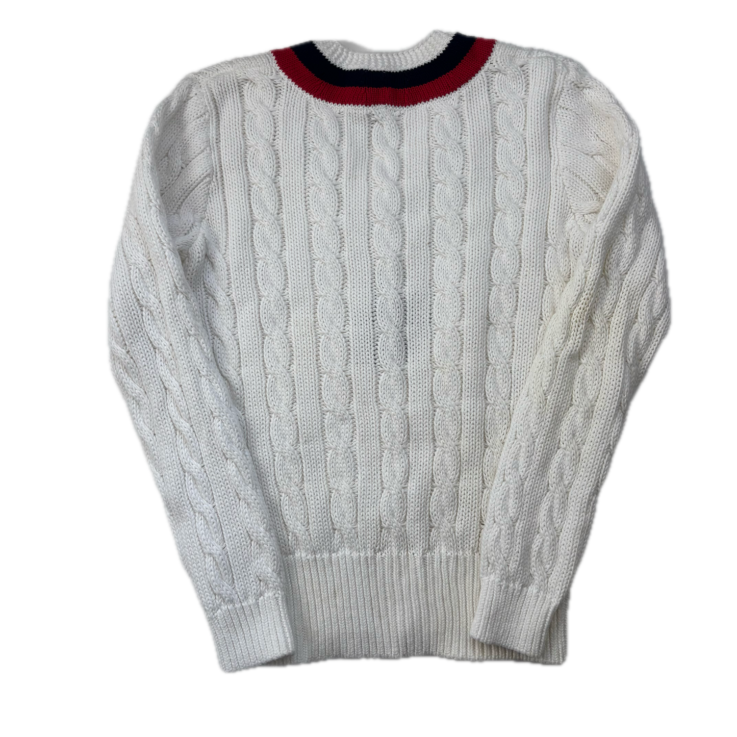 Polo Ralph Lauren Lion Crest Ivory Cricket Jumper Cableknit (Cotton)- M