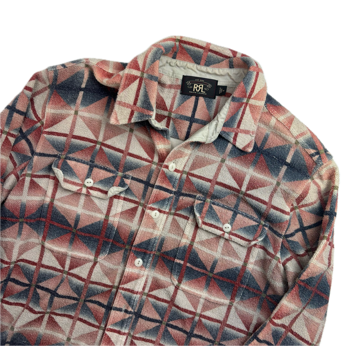 RRL Towelling Jacquard Southwestern Geometric Shirt (Cotton) - M
