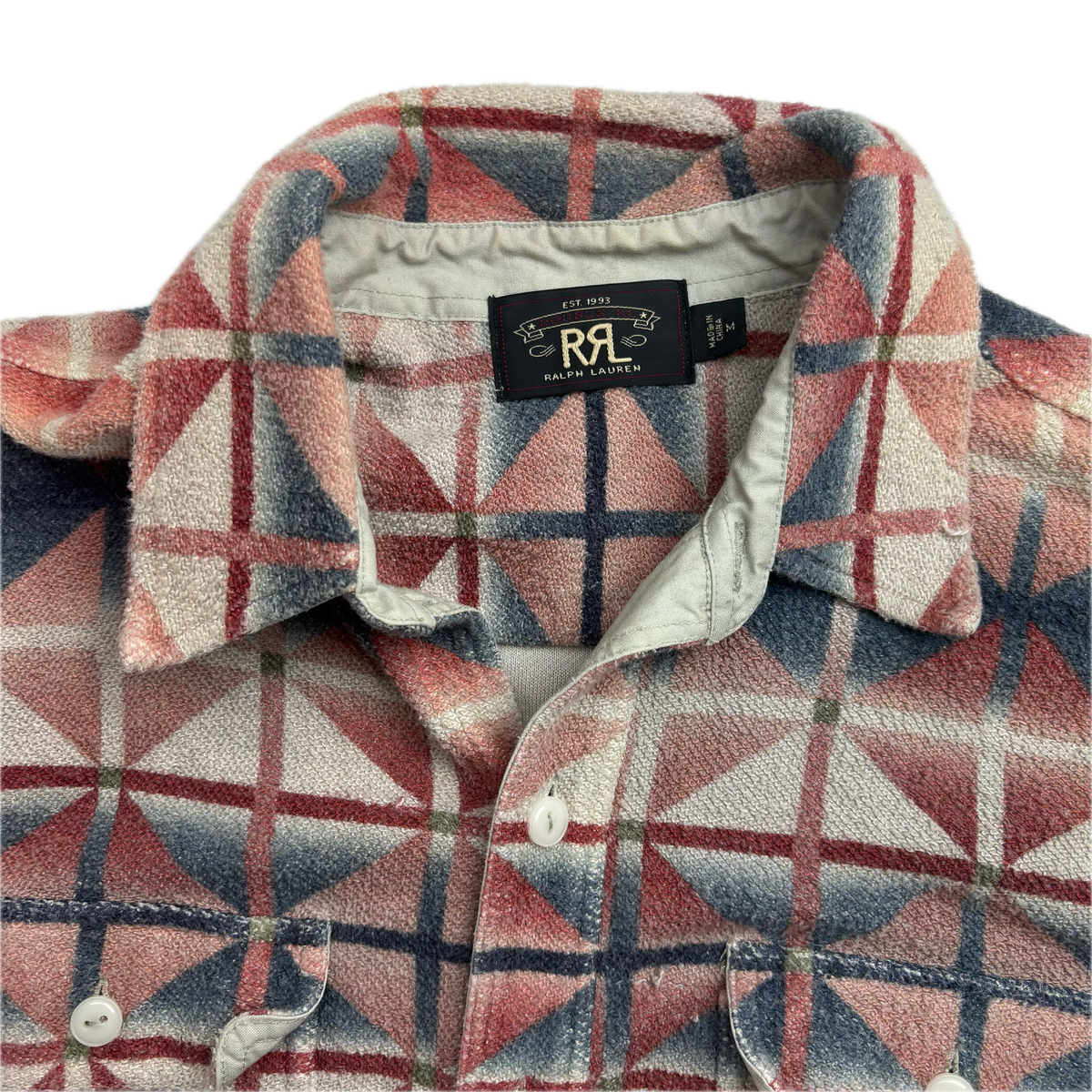 RRL Towelling Jacquard Southwestern Geometric Shirt (Cotton) - M