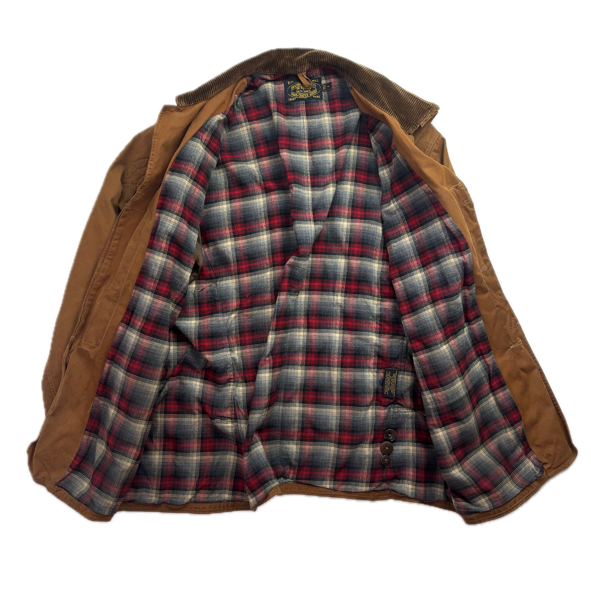 Polo Ralph Lauren Brown Waxed Oil Cloth Jacket Sportsman Hunting Coat - XL