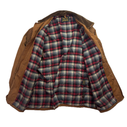 Polo Ralph Lauren Brown Waxed Oil Cloth Jacket Sportsman Hunting Coat - XL