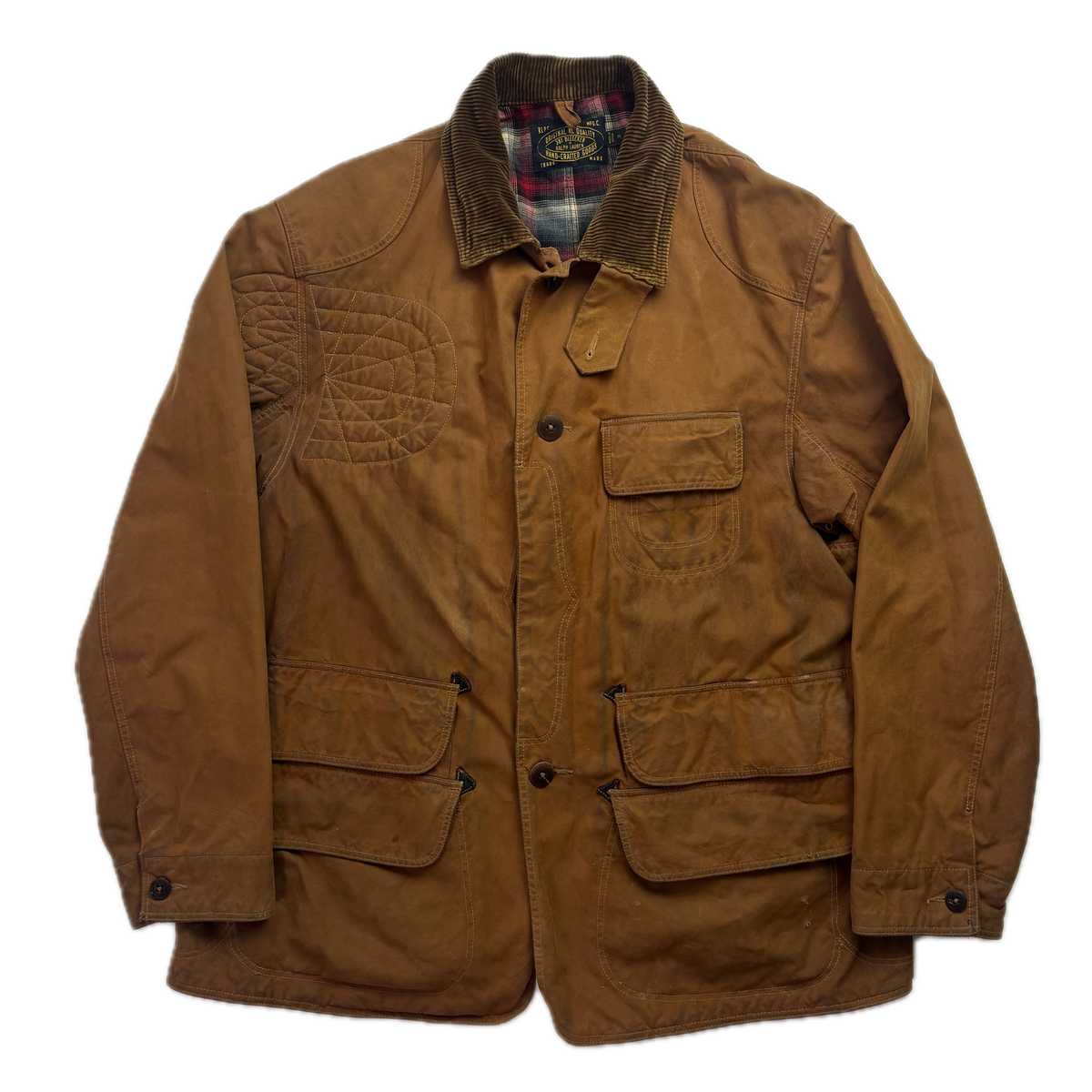 Polo Ralph Lauren Brown Waxed Oil Cloth Jacket Sportsman Hunting Coat - XL