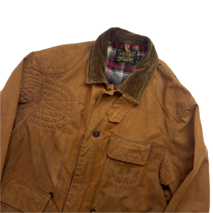 Polo Ralph Lauren Brown Waxed Oil Cloth Jacket Sportsman Hunting Coat - XL
