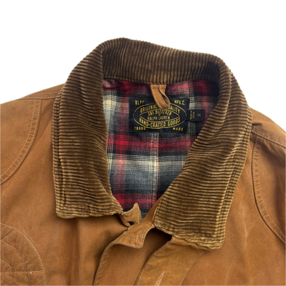 Polo Ralph Lauren Brown Waxed Oil Cloth Jacket Sportsman Hunting Coat - XL