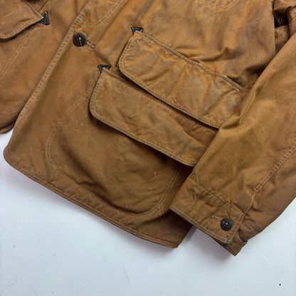 Polo Ralph Lauren Brown Waxed Oil Cloth Jacket Sportsman Hunting Coat - XL
