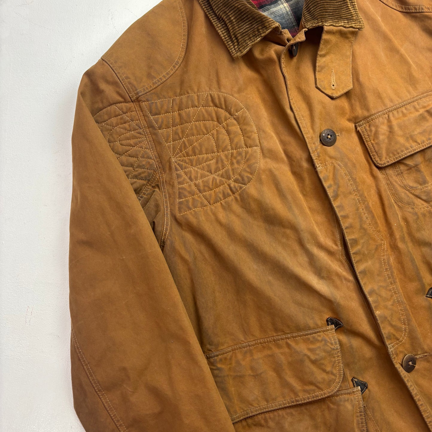 Polo Ralph Lauren Brown Waxed Oil Cloth Jacket Sportsman Hunting Coat - XL