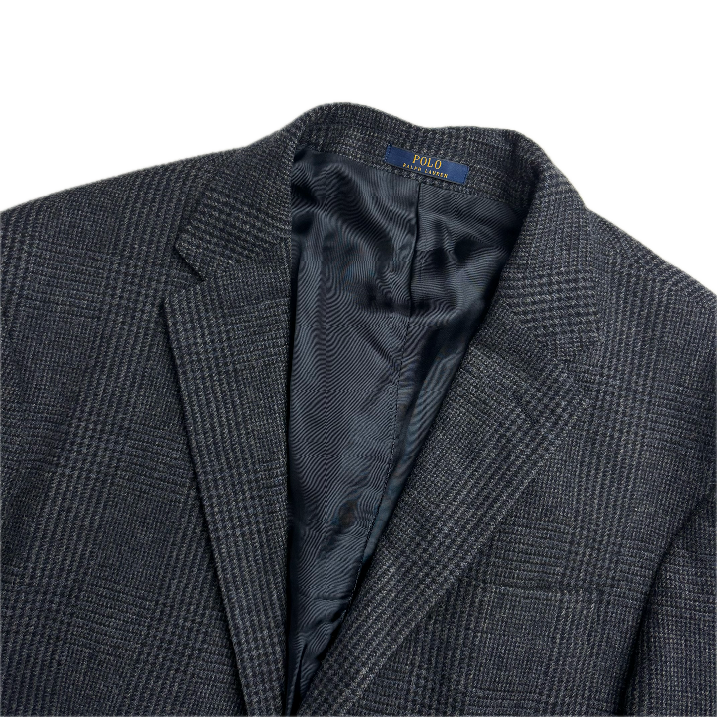 Polo Ralph Lauren Navy Glen Plaid Tweed Blazer Sports Coat (Wool Cashmere) - 40R