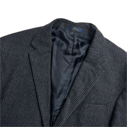 Polo Ralph Lauren Navy Glen Plaid Tweed Blazer Sports Coat (Wool Cashmere) - 40R