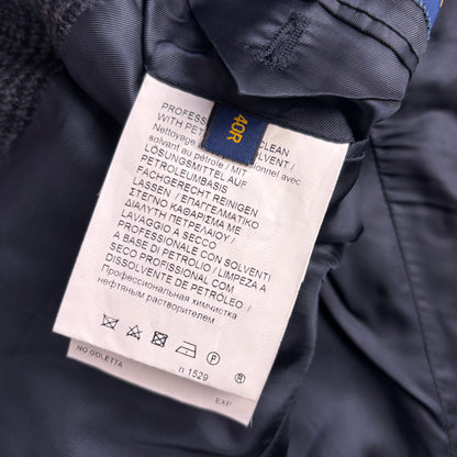 Polo Ralph Lauren Navy Glen Plaid Tweed Blazer Sports Coat (Wool Cashmere) - 40R