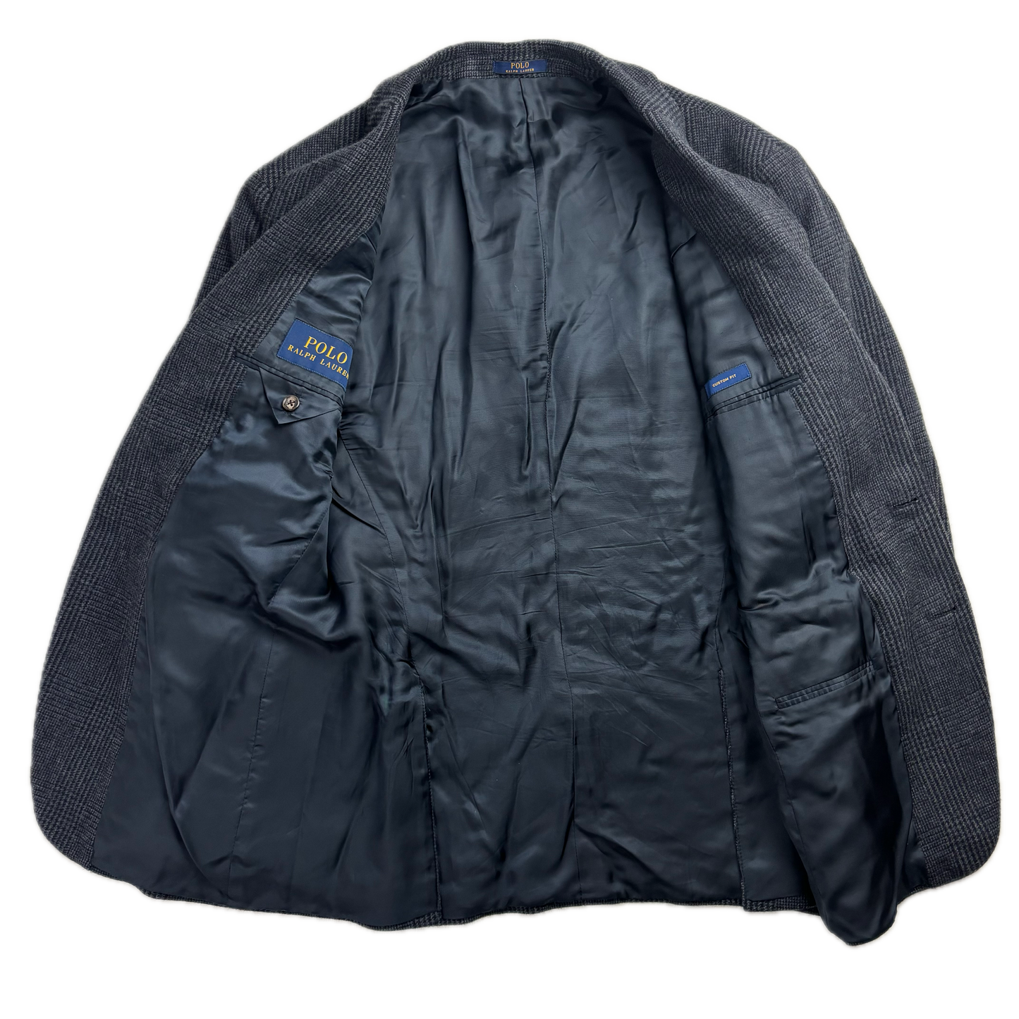 Polo Ralph Lauren Navy Glen Plaid Tweed Blazer Sports Coat (Wool Cashmere) - 40R