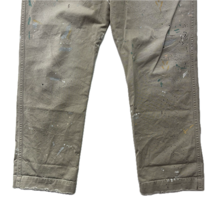 Polo Ralph Lauren Paint Splatter Distressed Beige Salinger Chinos Straight Fit - 34x32