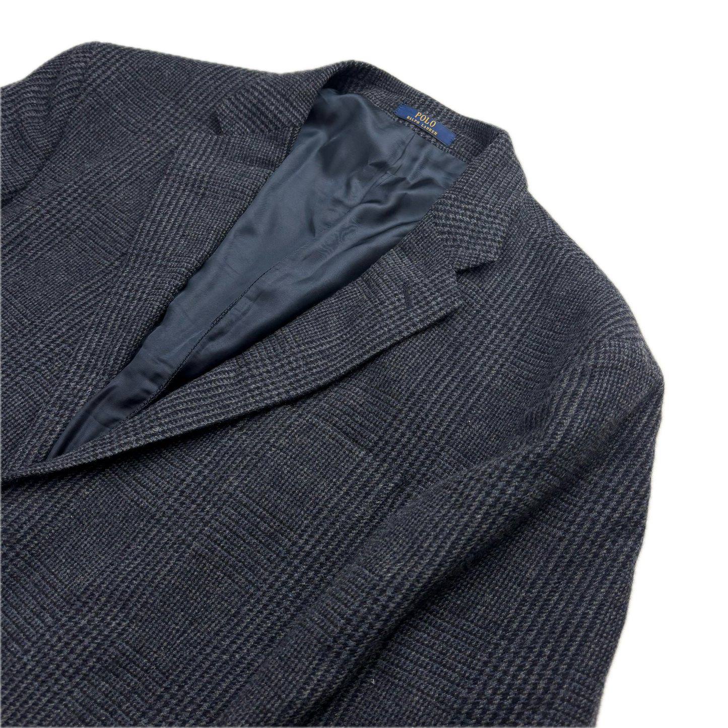 Polo Ralph Lauren Navy Glen Plaid Tweed Blazer Sports Coat (Wool Cashmere) - 40R