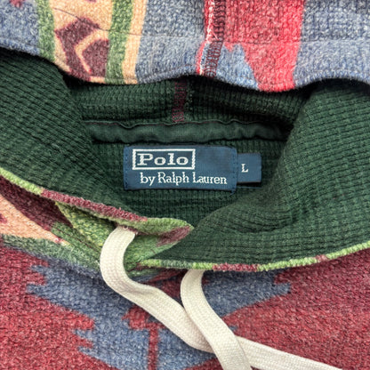 Polo Ralph Lauren Navajo Towelling Aztec Beacon Print Hoodie - L