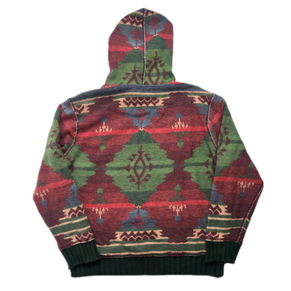 Polo Ralph Lauren Navajo Towelling Aztec Beacon Print Hoodie - L