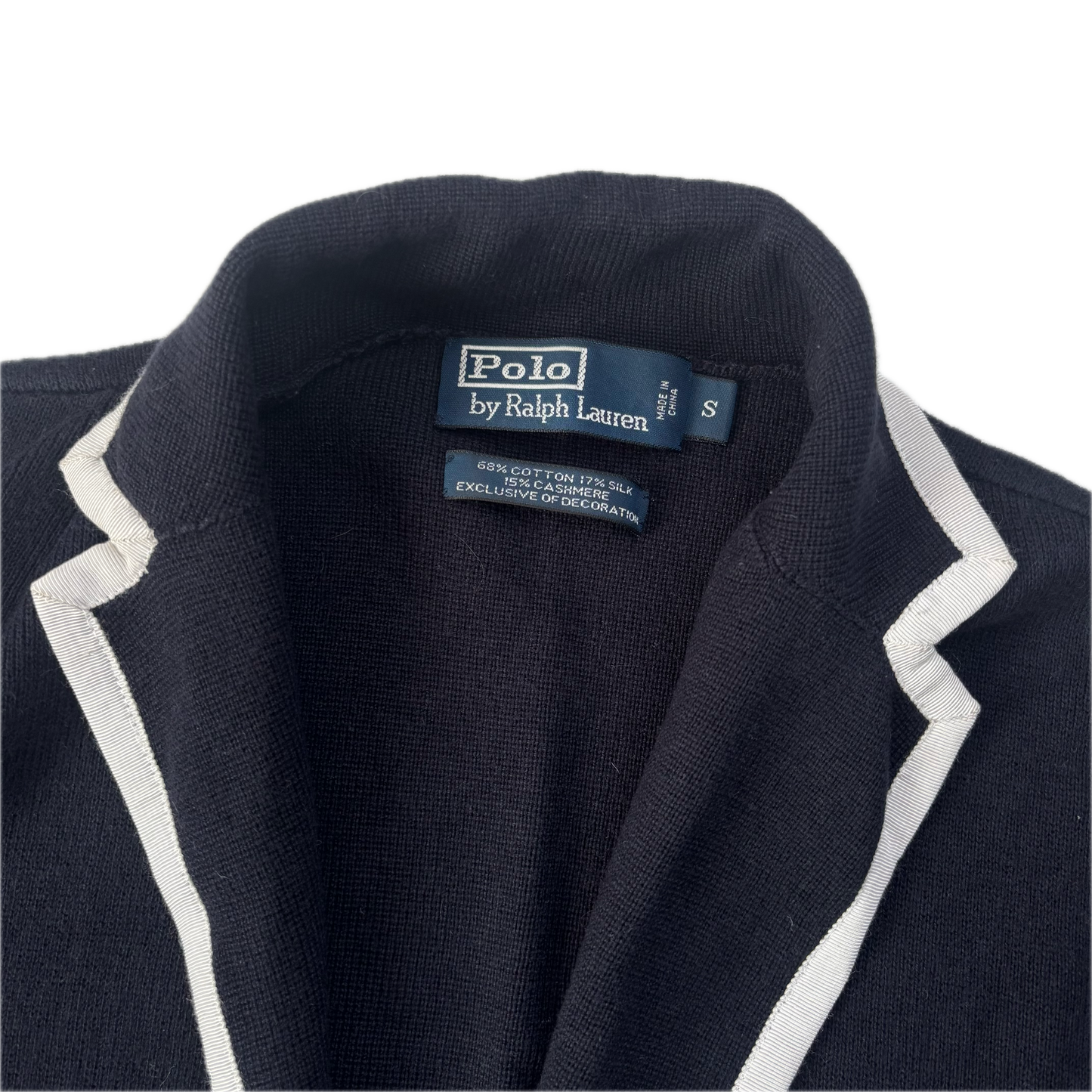 Polo Ralph Lauren Navy Tennis Crest Sports Jacket Cardigan Blazer - S