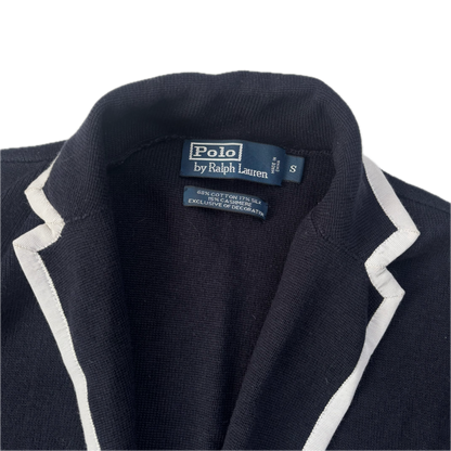 Polo Ralph Lauren Navy Tennis Crest Sports Jacket Cardigan Blazer - S