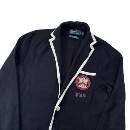 Polo Ralph Lauren Navy Tennis Crest Sports Jacket Cardigan Blazer - S