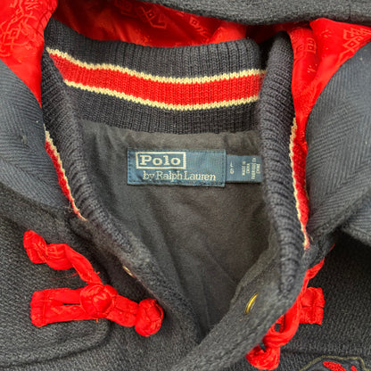 Polo Ralph Lauren x CLOT Navy Wool Blend Hooded Dragon Patch Varsity Jacket - L
