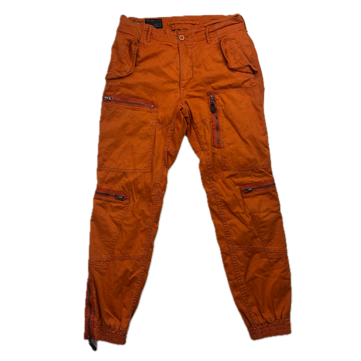 Polo Ralph Lauren Orange Cargo Trouser Utility Parachute Pants Straight Fit - 32x32