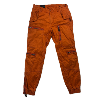 Polo Ralph Lauren Orange Cargo Trouser Utility Parachute Pants Straight Fit - 32x32