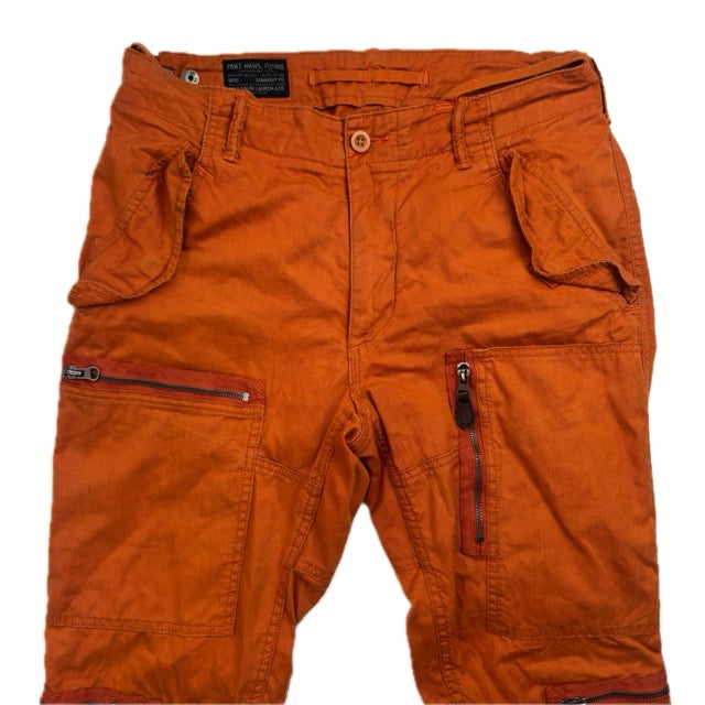 Polo Ralph Lauren Orange Cargo Trouser Utility Parachute Pants Straight Fit - 32x32