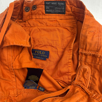 Polo Ralph Lauren Orange Cargo Trouser Utility Parachute Pants Straight Fit - 32x32