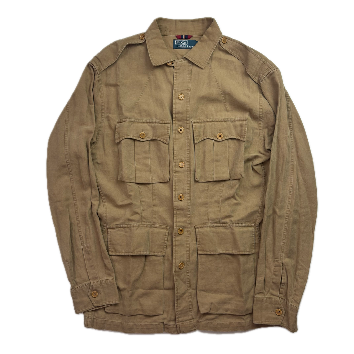Polo Ralph Lauren Beige Military Battle Dress Safari Jacket (Cotton Linen) -  S