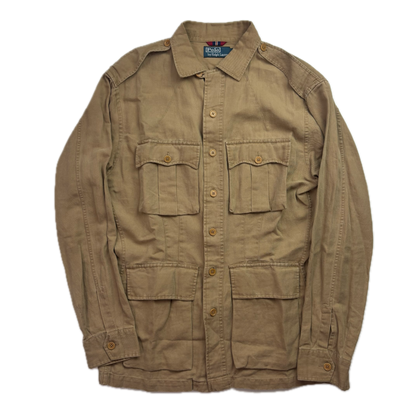 Polo Ralph Lauren Beige Military Battle Dress Safari Jacket (Cotton Linen) -  S